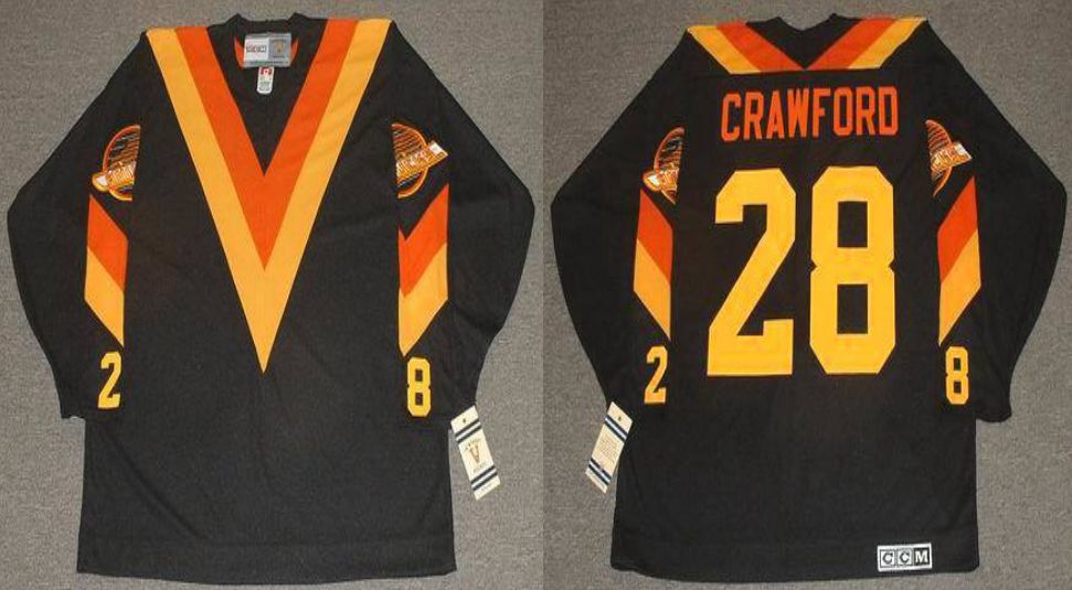 2019 Men Vancouver Canucks #28 Crawford Black CCM NHL jerseys